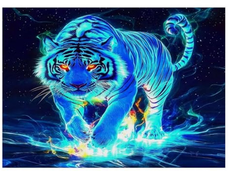 Tiger Night Light 1000 Piece Mini Jigsaw Puzzle For Adults Home Decor | 38x26cm Cardboard Puzzle Lovers Family Bonding Puzzle Assembly Birthday Gift Home Decor