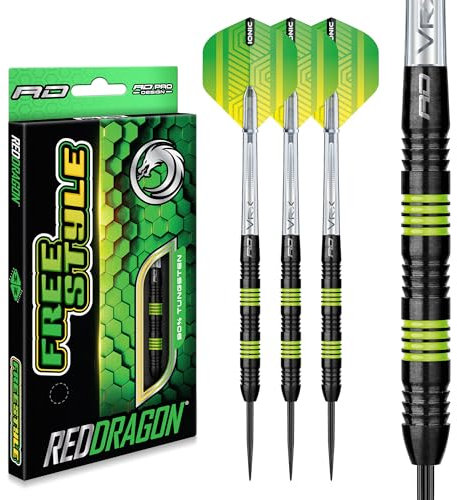 RED DRAGON Freestyle 24g Tungsten Darts Set mit Flights und Schäfte