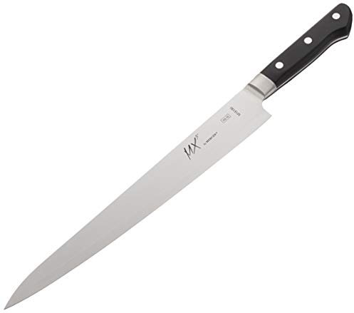 Mercer Culinary Mx3 Premium San Mai VG-10 Steel Core Blade Sujihiki Knife, 270mm10.6 Inch,Black