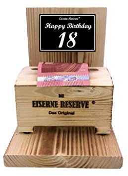 Originelle lustige Geldgeschenke zum 18. Geburtstag Geschenkideen für Männer und Frauen - Geldbox Text s/w Happy Birthday 18 Geburtstag