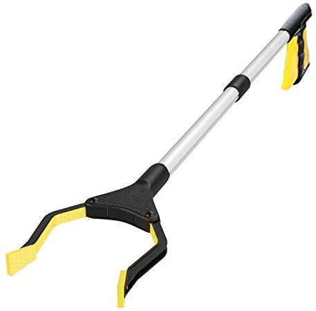 KEPLIN Litter Picker, 32 Yellow Foldable Pickup Tool, Litter Grabber Picker Long Arm, Rotating Gripper, Handy Grabber, Reaching Aid Grabbers for Disabled