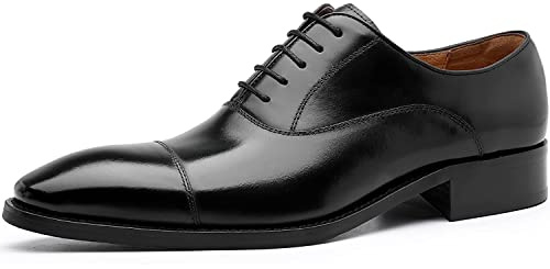 DESAI Hombre Zapatos de Ciudad con Cordones Oxford, Nuevo Negro, 38 EU