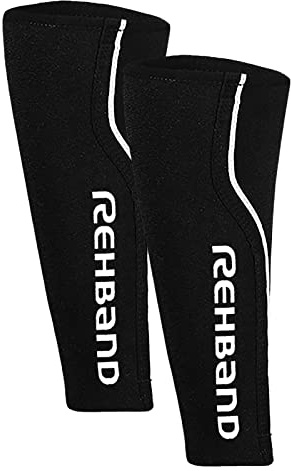 Rehband underarm neoprene sleeve, 1 pair forearm cover, compression bandage for the arms, arm compression support basketball & volleyball, Colour:Black, Size:Medium