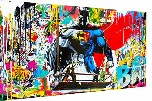Magic Canvas Art Pop Art Batman Hero Held Impression sur toile 1 pièce Impression murale de qualité supérieure – B8172 75 x 50 cm