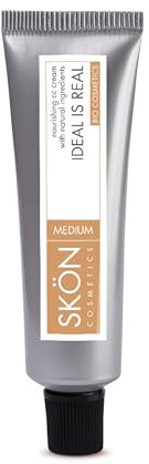 Skön Ideal Is Real - Cc Cream con Acido Ialuronico Viso, Olio di Argan e Burro di Karité, Crema Colorata Viso Nutriente e Idratante, Ideale per Pelle Grassa, Mista e Matura, Effetto Opacizzante, 50 ml
