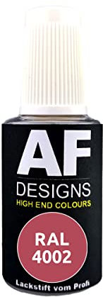 Alex Flittner Designs Paint Pen RAL 4002 Red Violet Satin 20 ml Repair Pen Acrylic Retouching Varnish Repair Varnish Wood Metal Furniture Bathroom