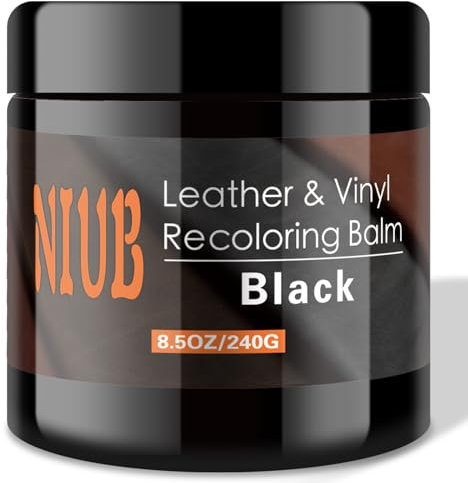 NIUB Leather Recoloring Balm, 8.5Oz Black Leather Color Restorer, Leather Scratch Remover, Leather Restorer for Couches,Furniture,Leather Shoes, Leather Couch Paint, Quick Dry Leather Balm