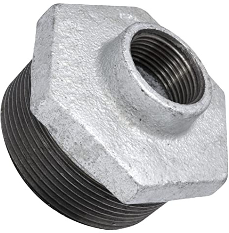 AERZETIX - C64935 - manlig/kvinnlig reduktion 2''x3/4'' galvaniserad - i gjutjärn - gängad rörkoppling med inre stopp för skruvning - VVS-uppvärmning installation vatten matning