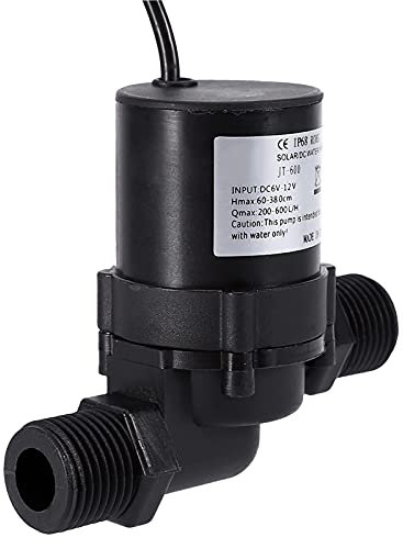 Borstlös Motor Vattenöverföringspump, DC 12V Solvattencirkulationspump Borstlös Motorvattenpump 600L/H IP68 Plugg för Köksbadrum