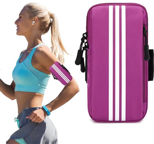 Handytasche Laufen Sport, Laufarmband Handyhalterung, Handytasche Joggen Handy Armband, Handytasche Joggen, Für Laufen, Workout, Joggen und Fitness (Lila)