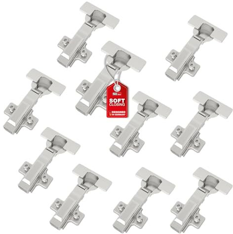 SOTECH-SMOOTH Charnière à boîtier T45 avec Softclose standard charnières de porte avec amortisseur avec angle d'ouverture de 105°, boîtier Ø 35 mm (10 pièces/butée d'angle)