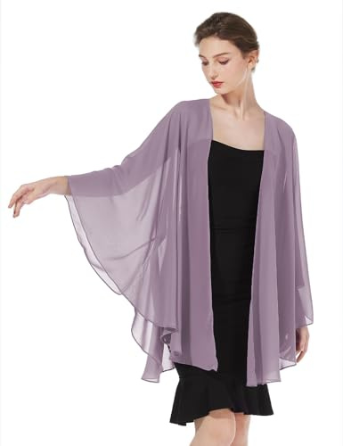 BEAUTELICATE Chal Mujer Fiesta Capa Gasa Con Sisas Verano Bufanda para Bodas Elegante Ligero