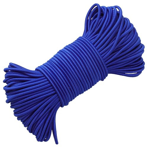 PRETEX Corda Elastica - Ø 3 mm x 30 m - Durevole per Teloni e Striscioni - Cinghia Portapacchi per Lavori Fai da Te e Imballaggio - Resiste alle Intemperie e ai Raggi UV - Blu