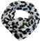 Leo Leopard Loop Schal aus Seidenmischung mit Animal Print Muster Tuch Sommer Frühling Herbst Halstuch Stola Tuch Übergangsschal Seide Silk (Grau)