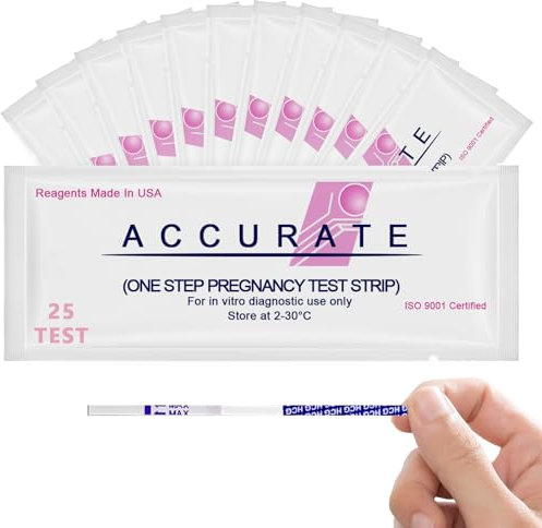 25pcs Test di Gravidanza Precoce, Pregnancy Test, Test rapido di gravidanza, 10mIU/ml - Pregnancy Test Accurato, Rilevamento Rapido & Risultato Rapido, Confezionati Singolarmente