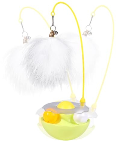 Yugugomo Jouet Chat Jouet, Jouet à Plumes pour Chat, Bâton à Menthe Chaton, ABS, Interaction, Menthe Naturelle, Plumes Amovibles, pour Intérieur, Jeu Seul, Jeu avec maître