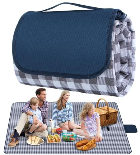 homchen Picknickfiltar (blå, 200 x 200)