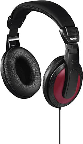 Hama 184012 Cuffie Stereo Hifi, Nero/Rosso
