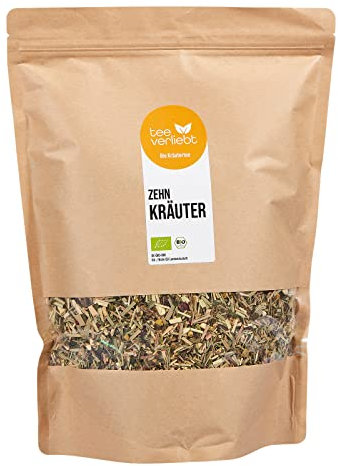 teeverliebt - Bio Kräutertee 10-Kräuter 1000 g I Lose Kräuterteemischung mit Zitronengras Pfefferminz Brennnesselblätter Orange Fenchel I aus kontrolliert biologischem Anbau I 1 kg