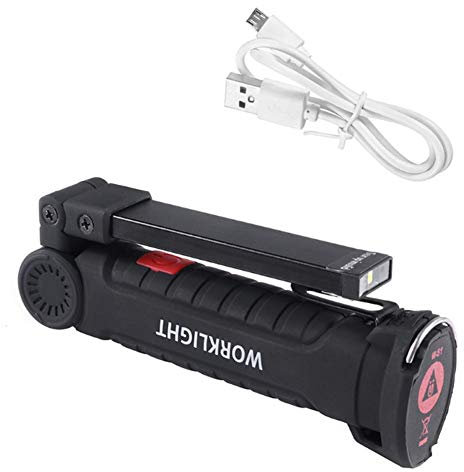 eecoo Linterna Taller LED Recargable, Linterna de Trabajo Talla Grande 360°Rotate 5 Modos Lámpara de Inspección, LED Portátil Linterna con Base Magnética y Gancho