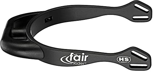 Sprenger fairRider Sporen aus schwarzem Aluminium I leicht und eloxiert I mit gebogenem Kunststoffhals in schwarz I runder sowie abgeflachter Kunststoffhals