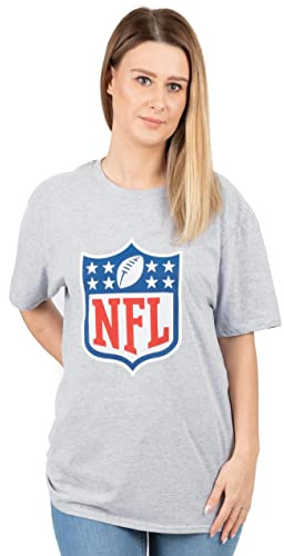 NFL Jersey T-Shirt for Women | Ladies American Football Game Short Sleeve Grey Top | Gamer Clothing Merchandise