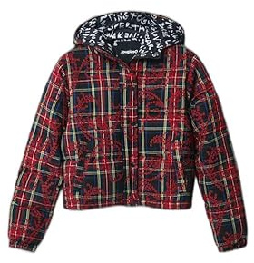 Desigual Padded_Kris, 3014 Scarlet Cappotto Corto Imbottito, Red, XS da Donna