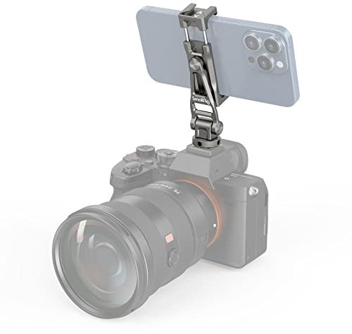 SMALLRIG Supporto Universale per Telefono e Fotocamera Con Cold Shoe, Foro Filettato 1/4'' e Rotazione 360° - Per Cinematografia e Vlogging - 3559