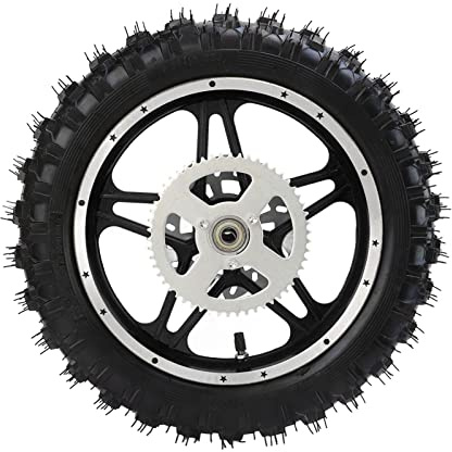 Leapiture Motorcykel Bakhjul Dirt Bike Fälg Däckmontering 2,5-10 med skivkedjehjulslager Fälgdäcksenhet Minicykel Bakhjulsenhet Pit Bike Bakhjulsenhet