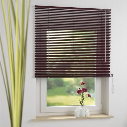 Aluminium-Jalousie, Wand -und Deckenmontage, Breite: 90 cm/Länge: 160 cm, Farbe: Bordeaux