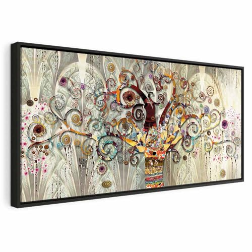 murando - Quadro con Cornice Nera Gustav Klimt 140x70 cm 1 Pezzo - Stampa su Tela - Quadri Moderni Soggiorno Grandi - Decorazioni da Parete Telaio in Legno Stampe da Parete l-A-0033-b-a