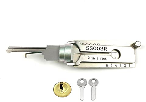 2-in-1 Locksmith Tool for Padlock Civil Lock,Read and Pick Tool Euro Cylinder Lock Picking Set for Beginners (SS003R)