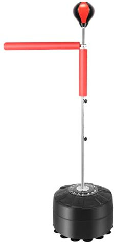 Stående box fristående boxningssäck, boxstativ standbox-tränare med speedbollar, reflexstång, sugkoppsbas, justerbar höjd 130,5–157,5 cm stående boxningssäck, för vuxna