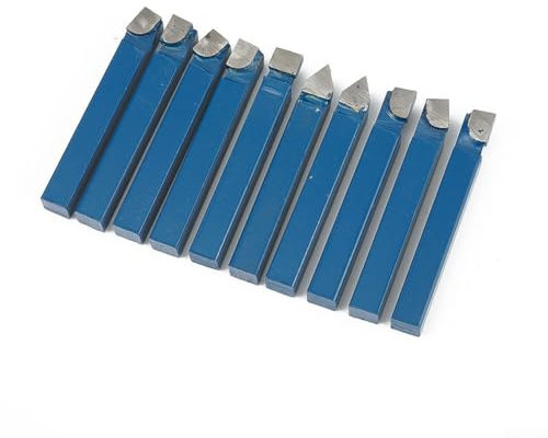 HpLive Lot de 10 burins de tournage 1/4 pointe en carbure de tungstène Outil de coupe C6 Bit Set pour tour en métal CNC Accessoires