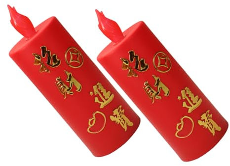 Cabilock Candele A Led Candele Votive Senza Per Decorazioni 1 Paio Di Lampade Da Altare in Stile Tradizionale Cinese
