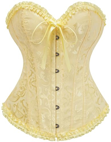 Vrapo Bustier Corset Top for Women | Overbust Lace Up Waist Cincher Shapewear Lingerie