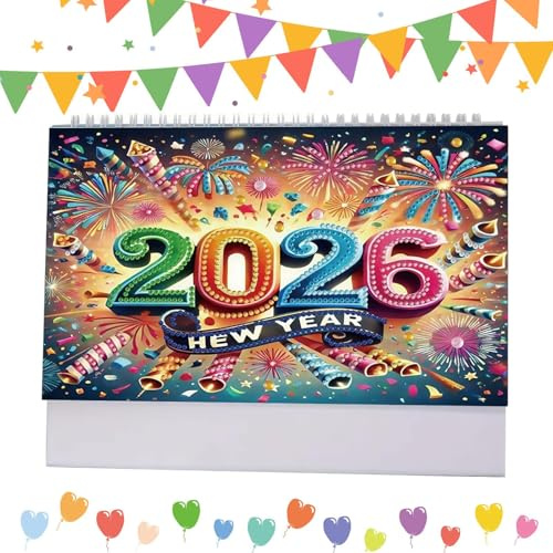 Calendario da scrivania – Dipinto con strass 2026, calendario da tavolo – e mestieri da scrivania per camera da, Natale, appartamento, classe, bambini, insegnanti e adulti