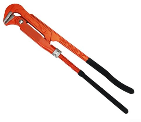 Rohrzange, 90 Grad verstellbar, robuste Wasserzange, geschmiedeter Stahl, Sanitär-Handwerkzeug mit Wellenschliff für enge Räume und Sanitärarbeiten (3,8 cm)