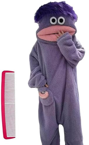 rialgirw Pijama Enterizo Divertido, Mono de Forro Polar Holgado y Cómico, Ropa de Dormir de Peluche Acogedora, Disfraz Cálido para Estar en Casa