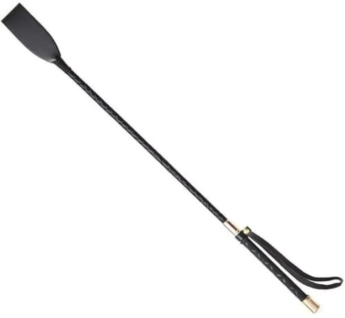 IRFHDCX Rak häst 30/45/54 cm läder ridsport ridning spår hästpiska | Svart 54 cm