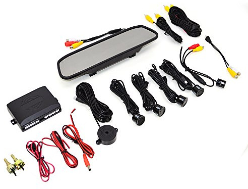 Car Parking Reverse Sistema con LCD de Espejo Retrovisor PNI Escort P05 a con 4 sensores, Marcha atrás