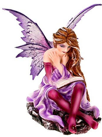 Joh. Vogler GmbH Piccola fata Litera Legge Libro della Vita 15 cm Figura Scultura Angelo Fairy Elfo dipinto a mano