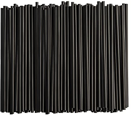 Comfy Package [250 Count] 7.75High Black Straws, Disposable Plastic Drinking Straws - Black