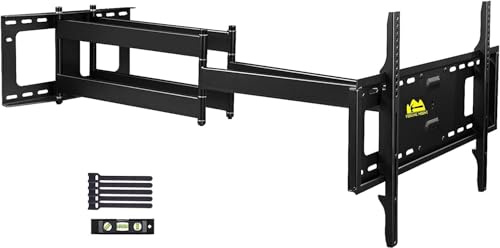 FORGING MOUNT TV Wandhalterung mit 109cm Langer Reichweite Doppelter Gelenkarm Voll Bewegung Neigbar Schwenkbar TV Halterung für 50-90 Zoll Flach/Kurven-Fernseher Belastung 90kg Max. VESA 600x400mm