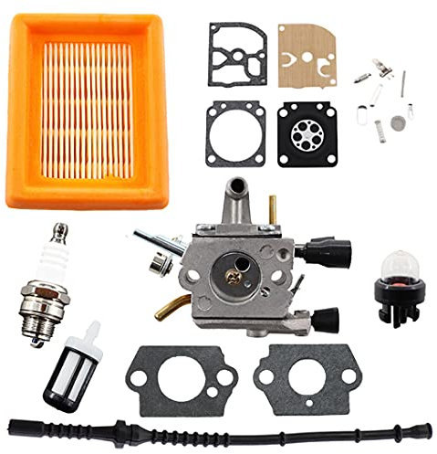 MCHNIC Vergaser mit Luftfilter Benzinfilter Benzinschlauch für STIHL FS 120 R FS120 FS200 FS250 FS300 FS350 FS400 FS450 FS480 BT120 BT121 Freischneider Trimmer Ersetzt 4134 120 0603, 4134 120 0653