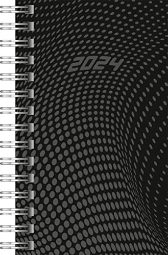 rido/idé Wochenkalender Modell Timing 3 2024 2 Seiten = 1 Woche Blattgröße 7,6 x 12,7 cm schwarz