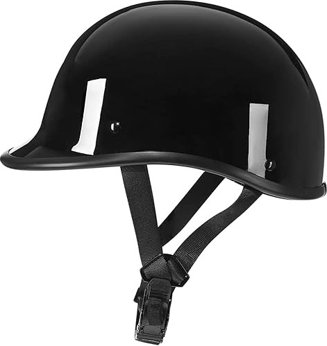YMKJGZS Beanie Motorcycle Half Helmet Half Helmet Polo Cap Half Shell Open Face Motorcycle Helmet - DOT Approved Lightweight Cool German Style Helmet, for Men and Women Chopper Moped (B,L)