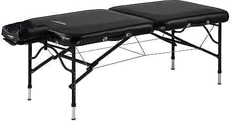 Master Massage 30 StratoMaster LX Ultra-Light Weight Aluminum Portable Massage Table Package- Tattoo Bed- Lash Tables- Black