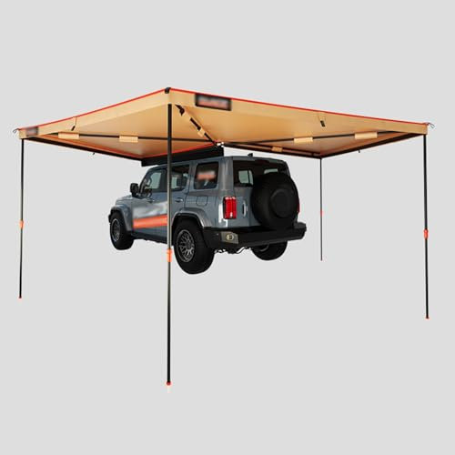 270° Vehicle Awning, Truck Awning, Roof Rack Awning, 270 Degree Awning for SUV, Driver Side 270 Degree Awning, Truck Canopy, Large Shading Area, Quick Set-up