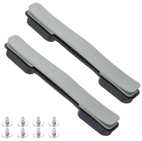 Sourcing Map 2 maniglie di ricambio per bagagli, 21,6 cm, cinghie per il trasporto di valigie, impugnatura in plastica con viti per valigie, grigio argento